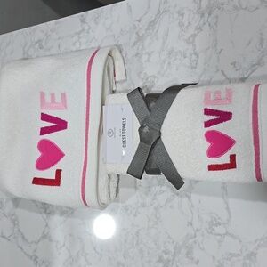 Valentine's Day Hand & Guest Towels-LOVE